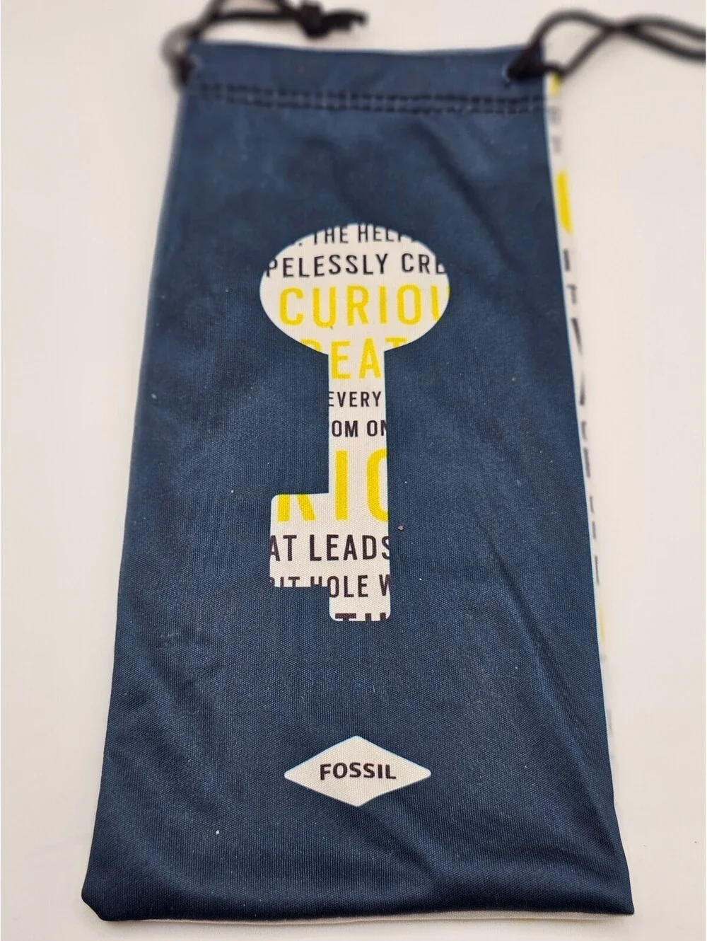 Fossil Curiosity Drawstring Pouch Watch Sunglasses Storage Bag Key Print